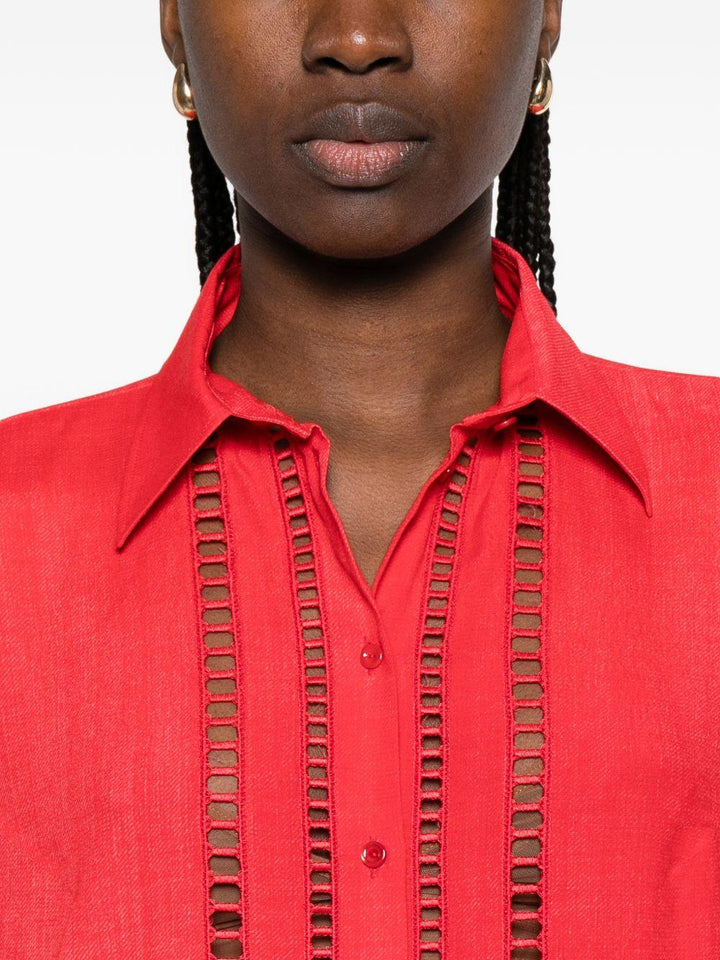 Camicia con inserti in pizzo 