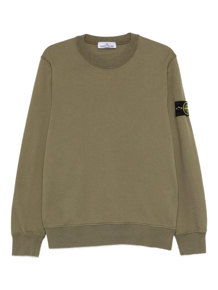 Felpa girocollo verde militare 