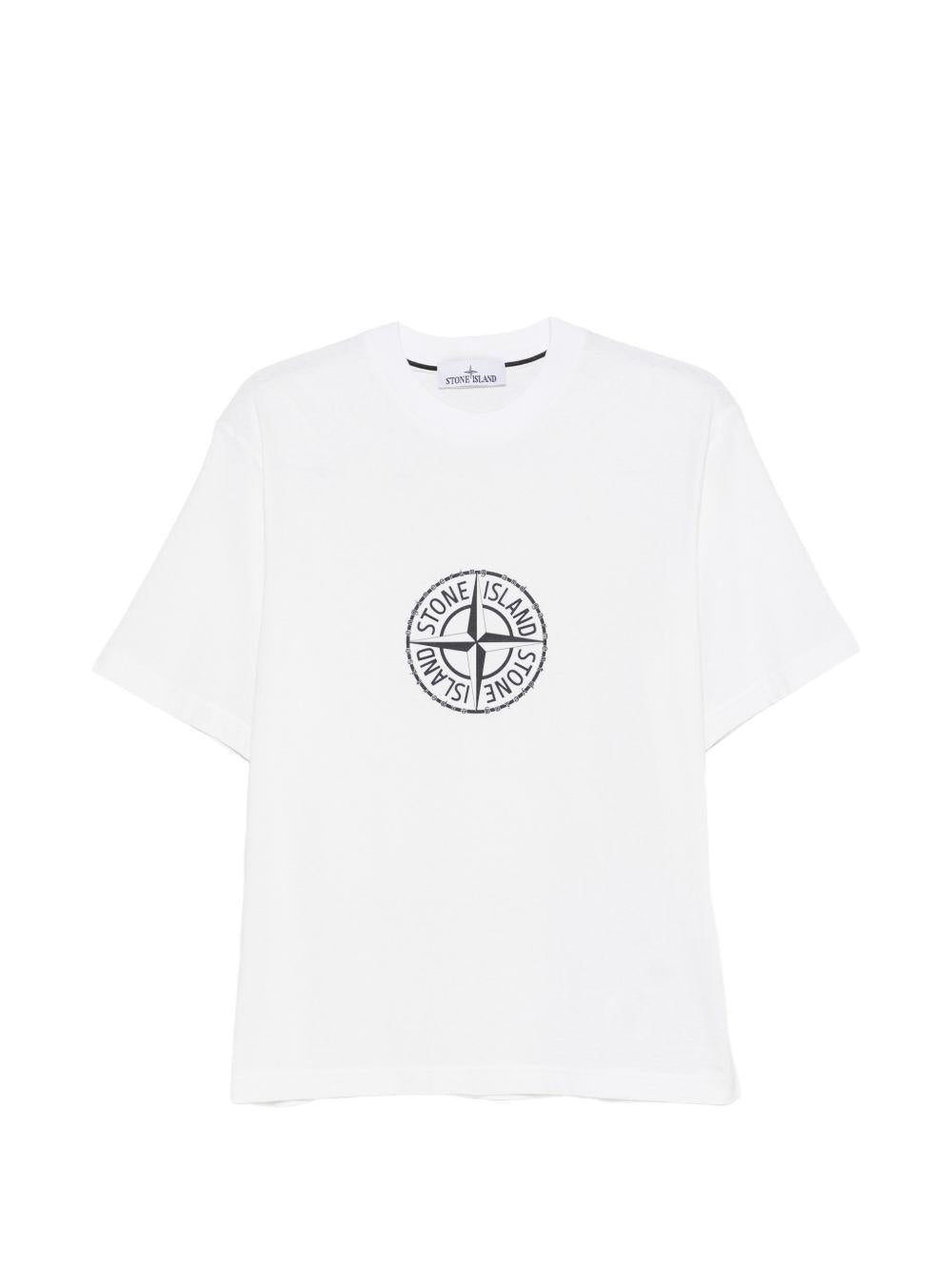 T-shirt bianca con stampa logo 