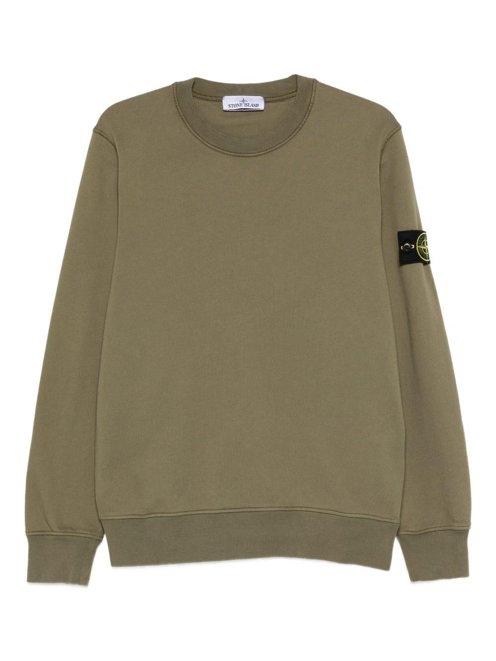 Felpa girocollo verde militare 