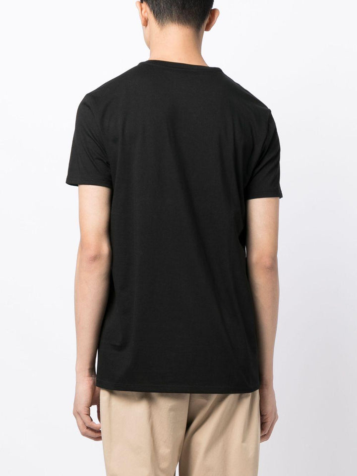 T-shirt nera con scollo a V 