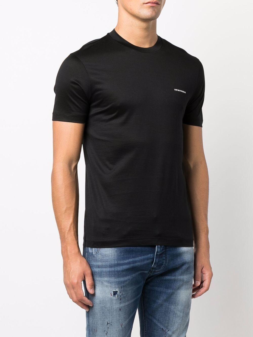 T-shirt girocollo nera con stampa 