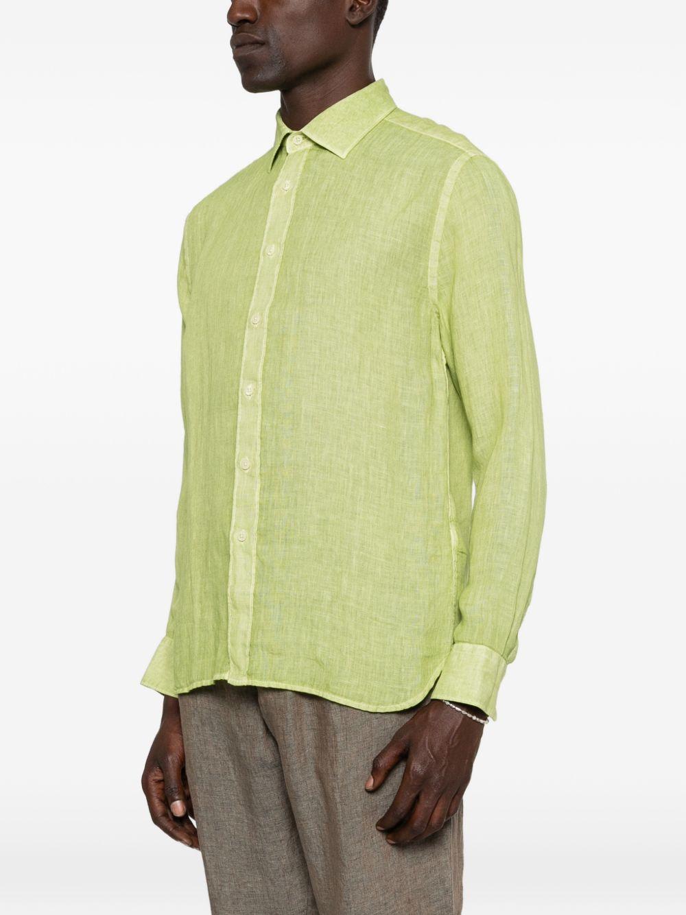 Camicia verde mela in lino 