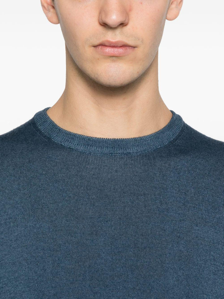 Maglione blu girocollo 