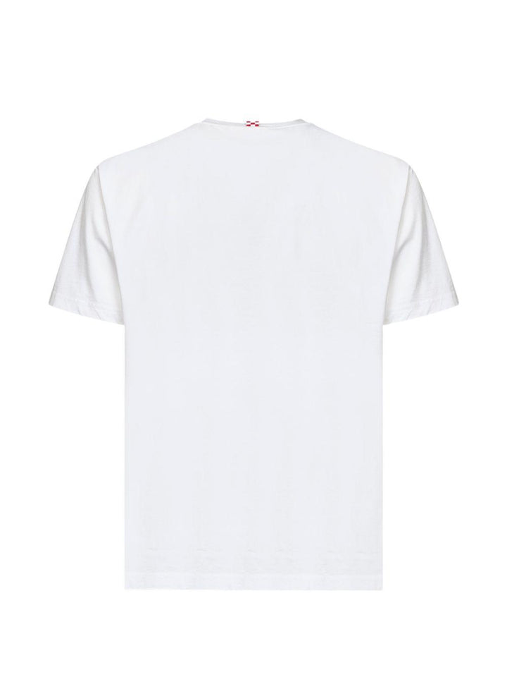 T-shirt bianca in cotone con stampa 