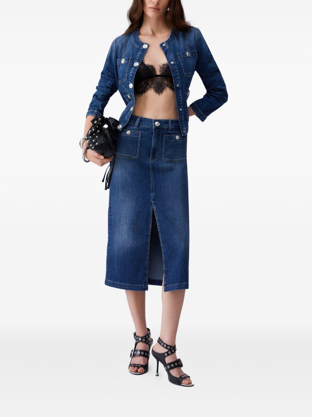 Giacca denim con logo 