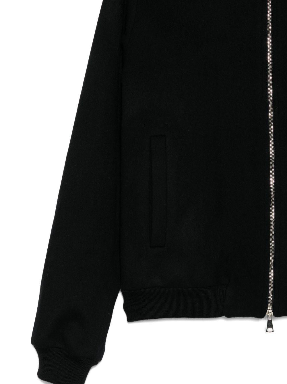 Bomber nero con zip 