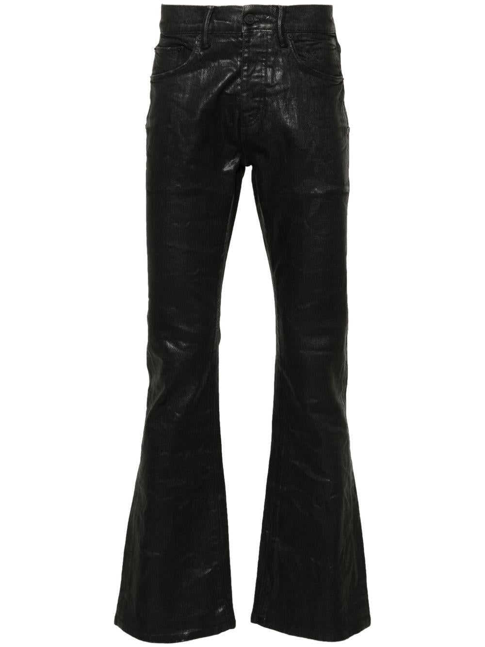 Jeans neri P004 svasati a vita bassa 