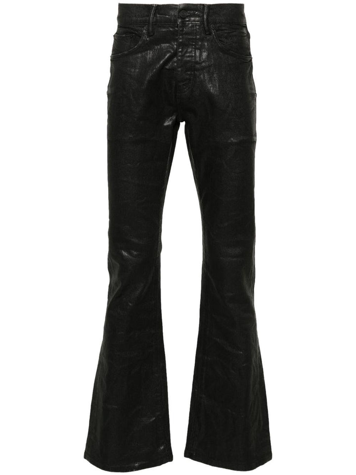Jeans neri P004 svasati a vita bassa 