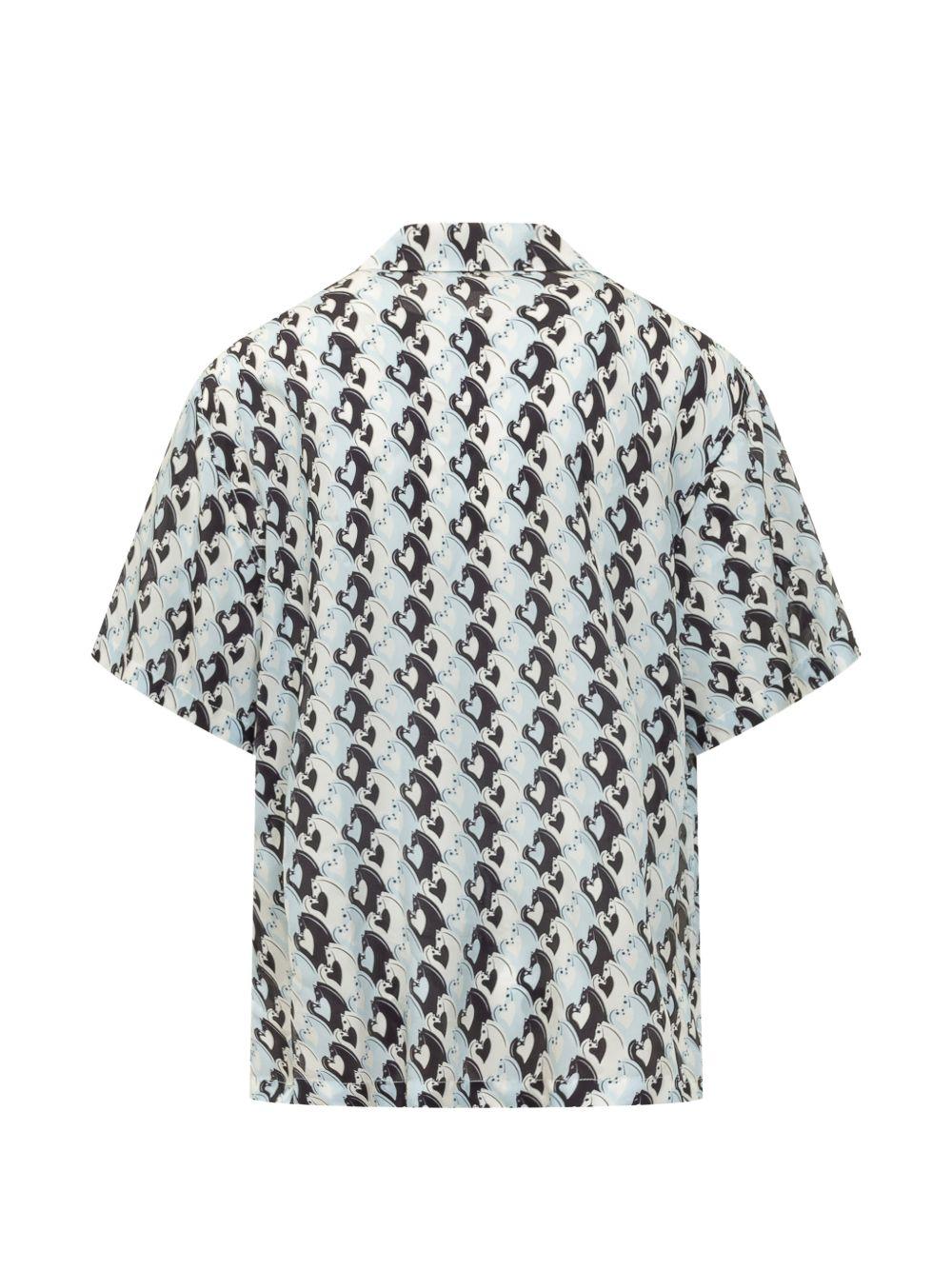 Camicia con stampa blu/black 