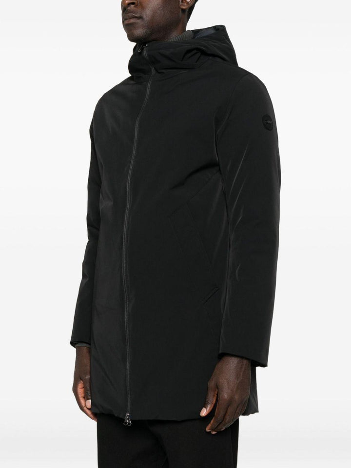 Cappotto nero reversibile con zip 