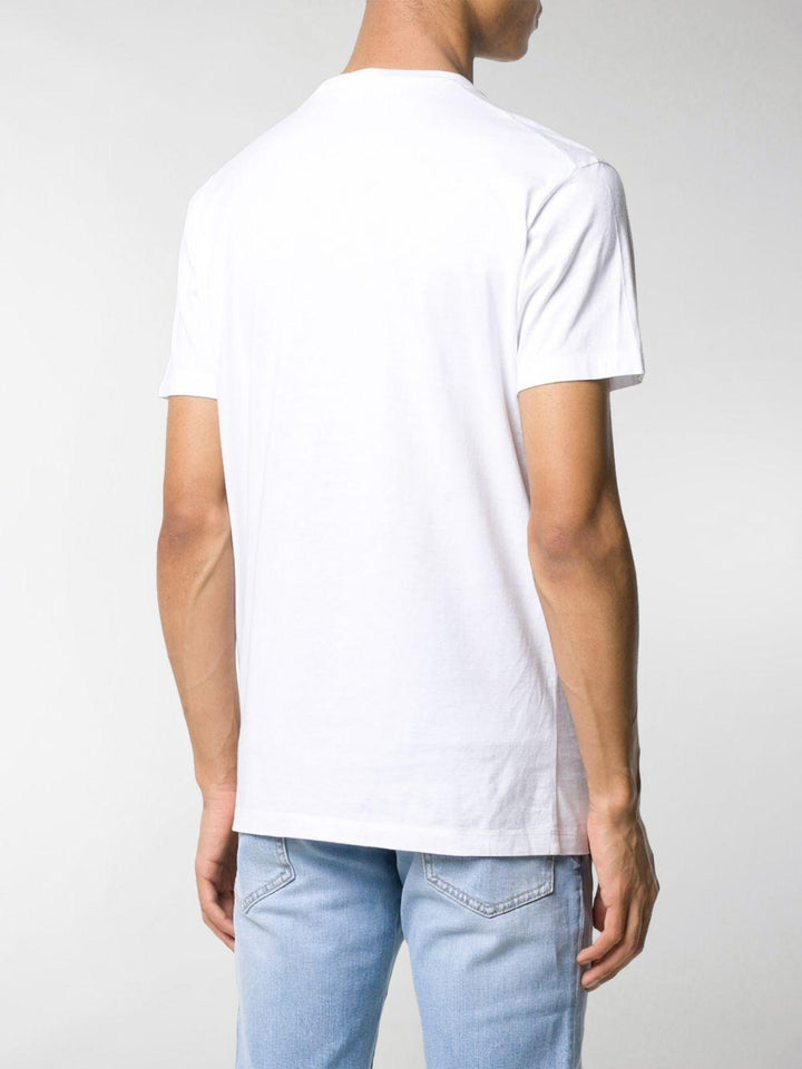 T-shirt Bianca Micro-Stampa Icon 