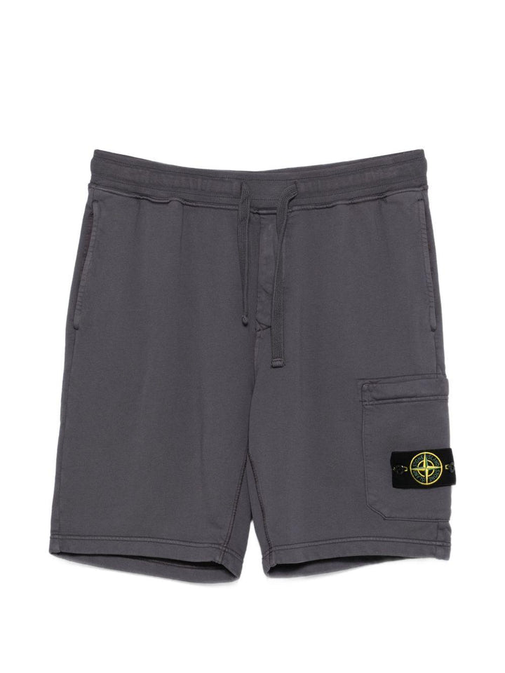 Shorts blu navy con applicazione 