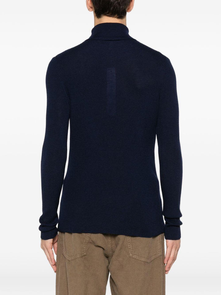Maglione a collo alto blu 