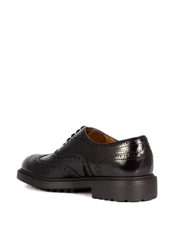 Oxford nere in pelle con design wingtip 