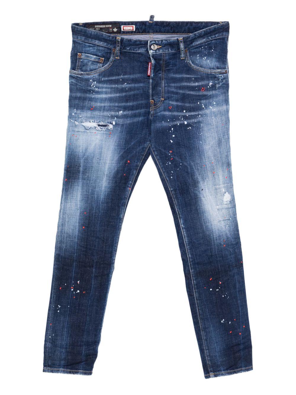 Jeans Skater con effetto vissuto blu navy 