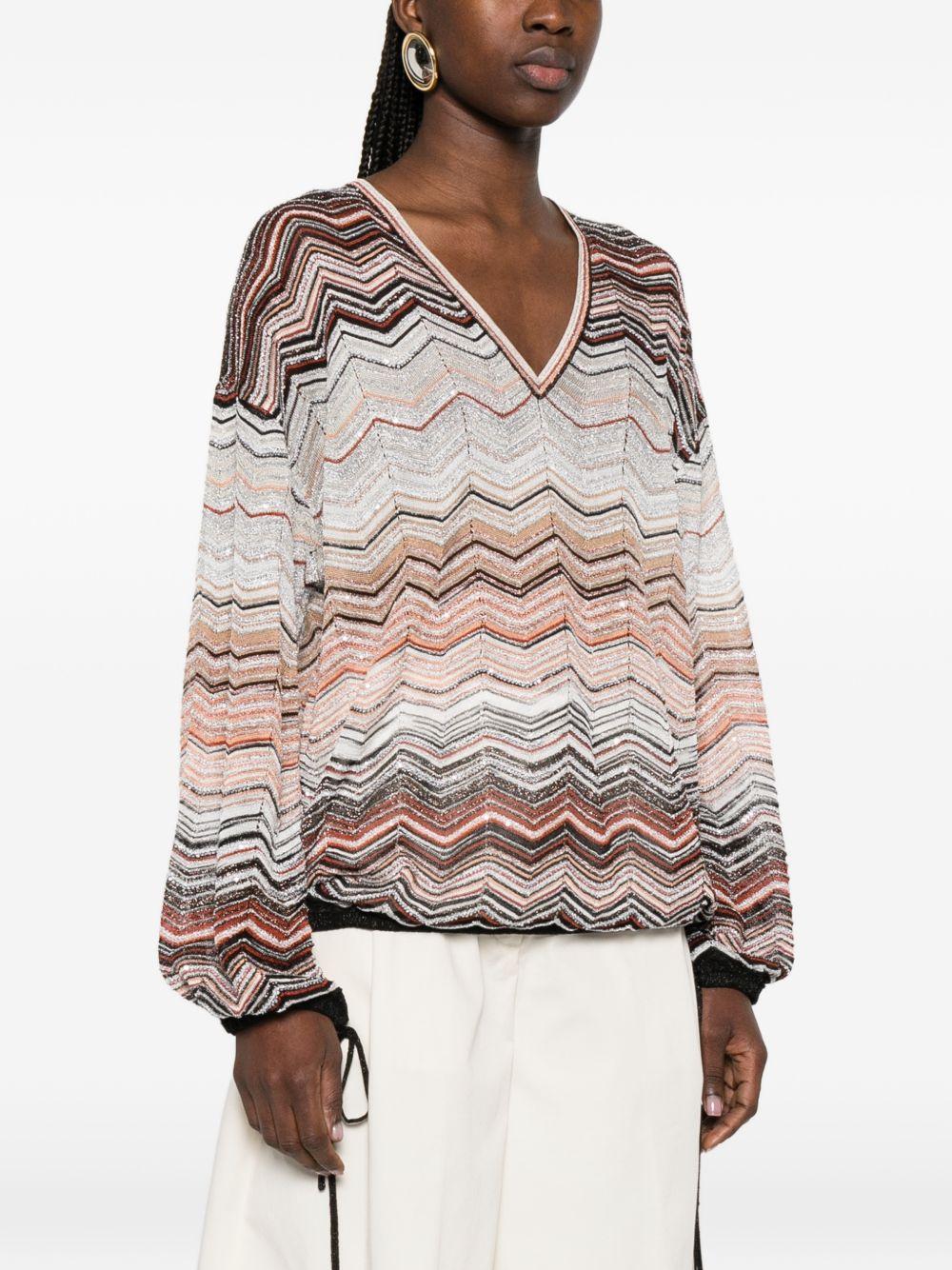 Blusa con motivo chevron 