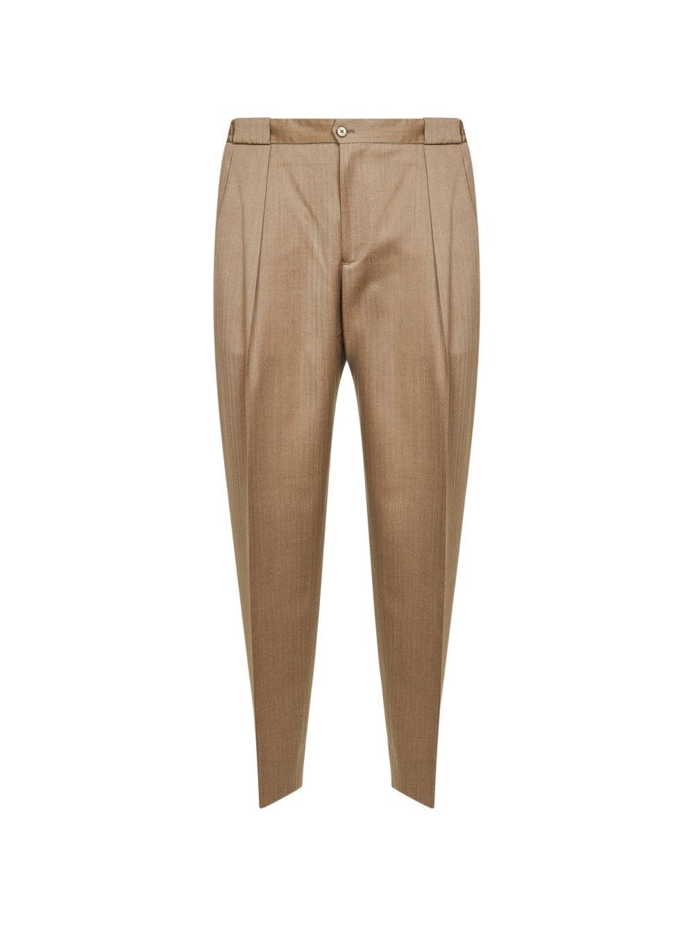 Pantaloni Portobello beige plissé 