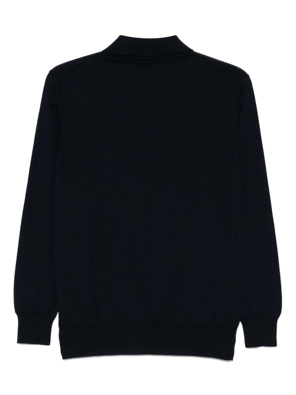 Polo blu in maglia 