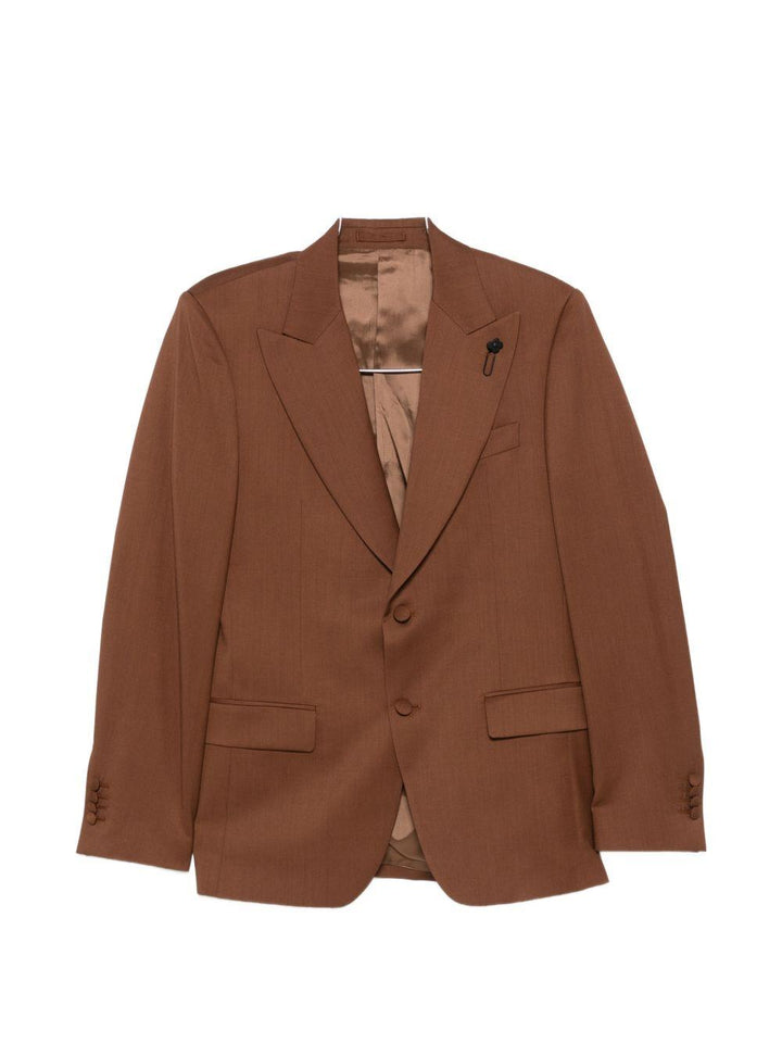 Blazer tabacco con dettaglio floreale 
