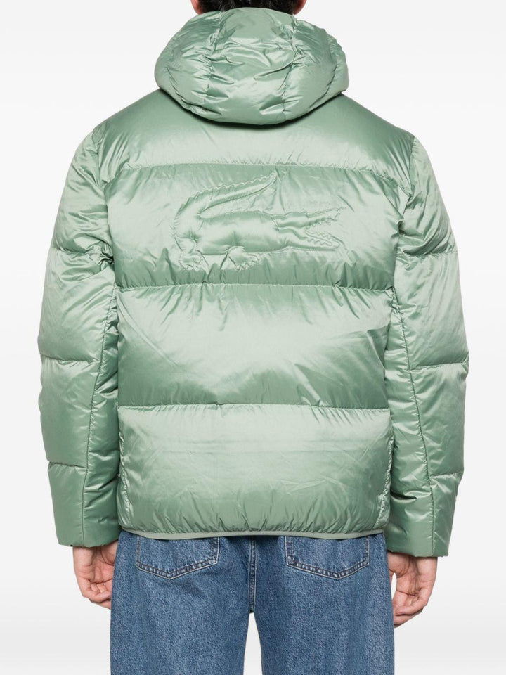 Cappotto verde chiaro con cappuccio 