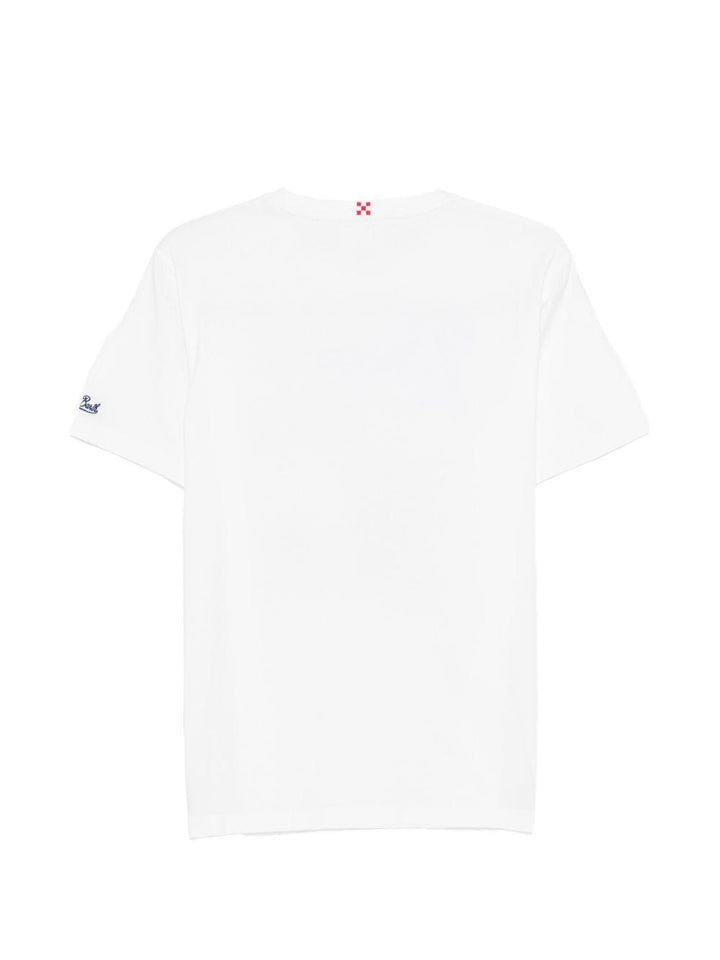 T-shirt bianca in cotone con stampa 