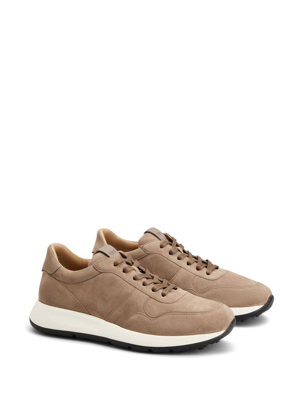 Sneakers in pelle scamosciata beige 