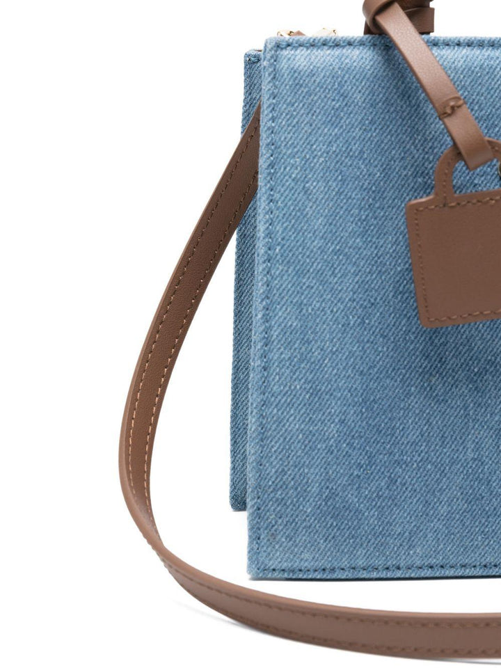 Borsa tote Zalina mini con placca logo 