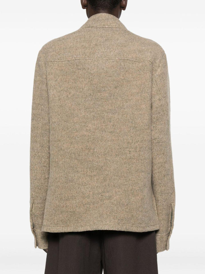 Giacca beige in lana con zip 