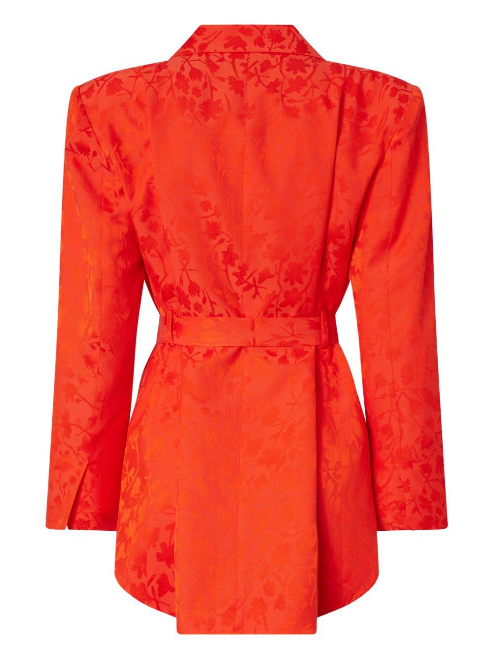 Blazer a fiori con cintura 