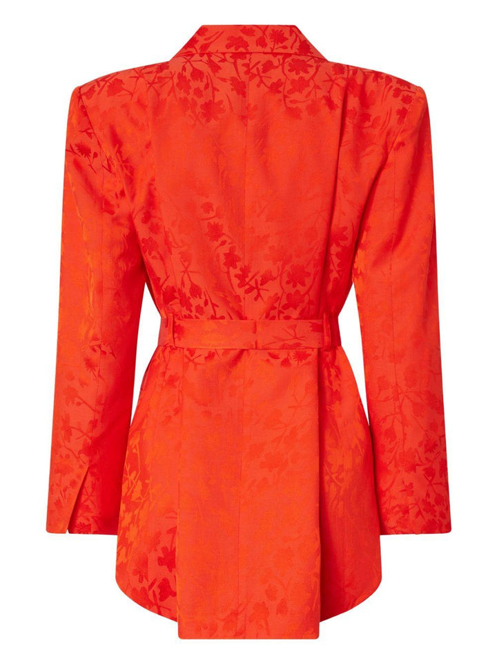 Blazer a fiori con cintura 