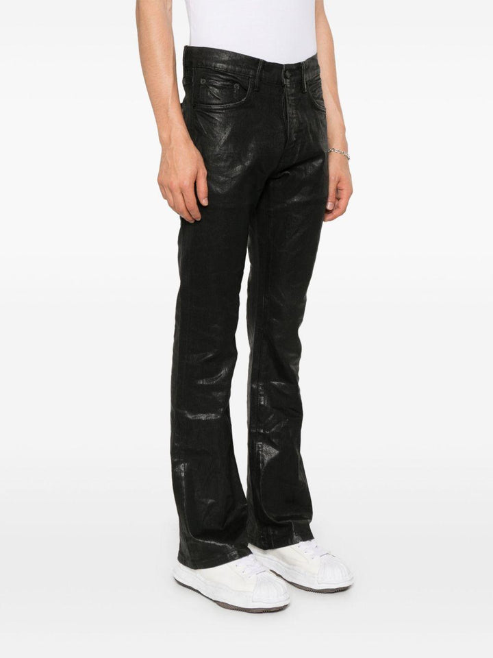 Jeans neri P004 svasati a vita bassa 