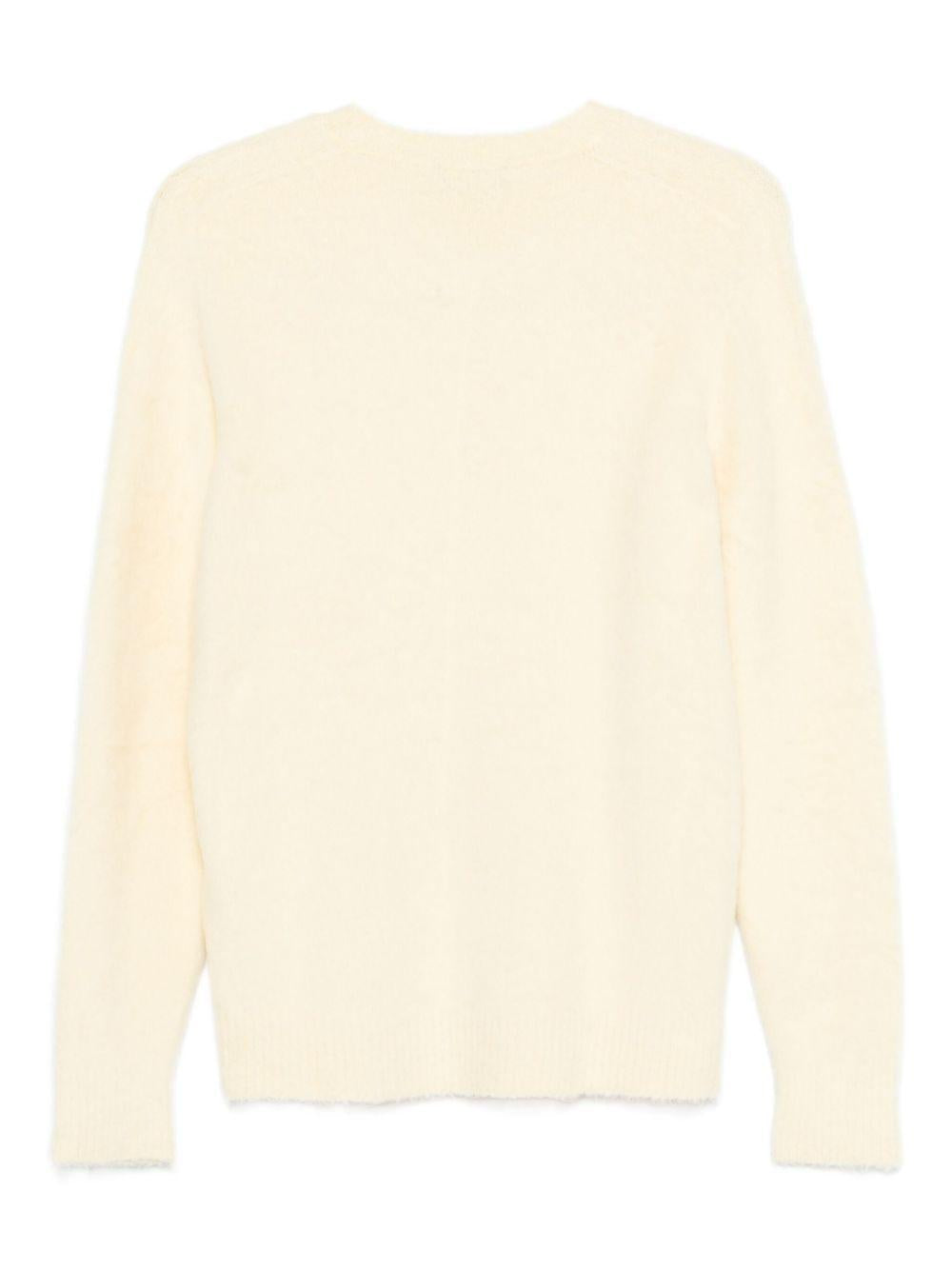 Maglione giallo effetto plush con girocollo 