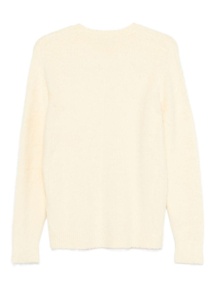 Maglione giallo effetto plush con girocollo 