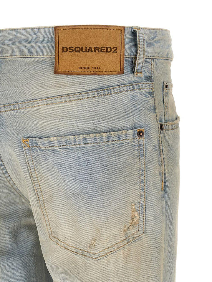 Jeans navy effetto schiarito 