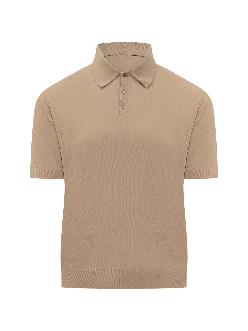Polo in maglia caffelatte 