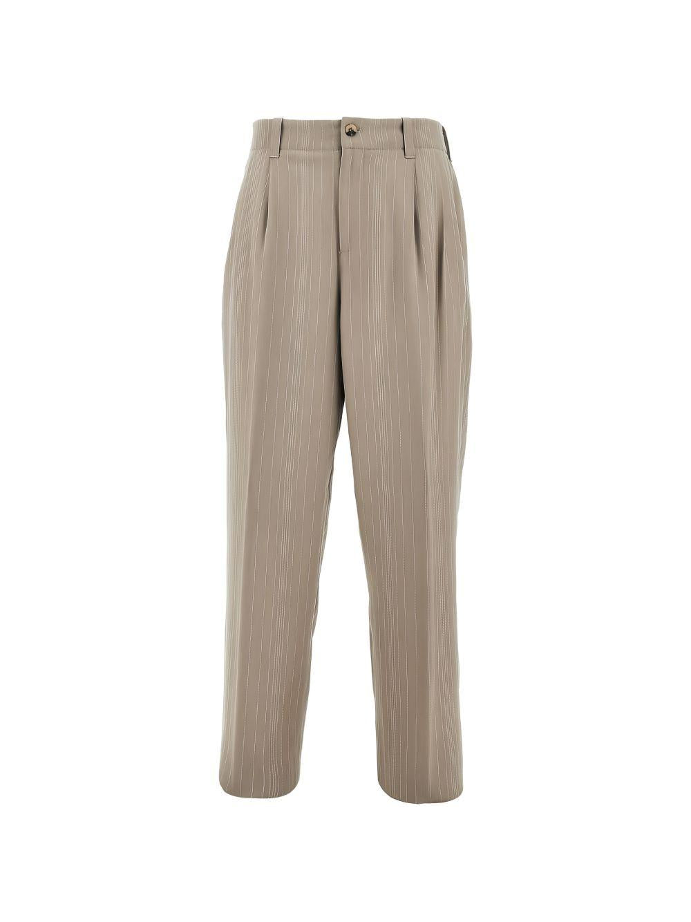 Pantaloni gessati cashew beige 