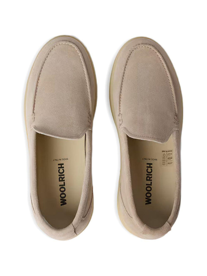 Mocassini taupe in pelle scamosciata 