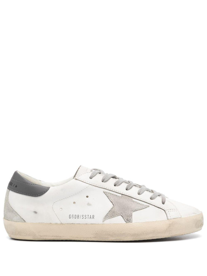 Sneakers Super-Star bianche, grigio e grigio antracite con effetto vissuto 