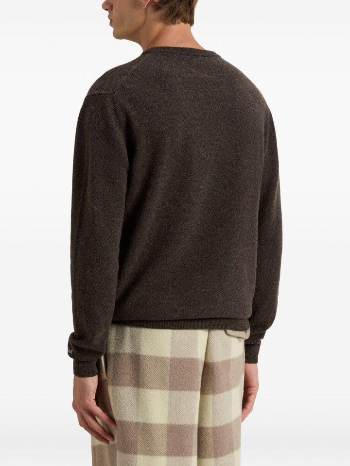 Maglione girocollo marrone 