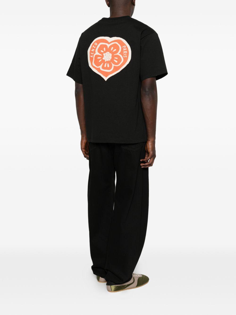 T-shirt con logo ricamato nera 