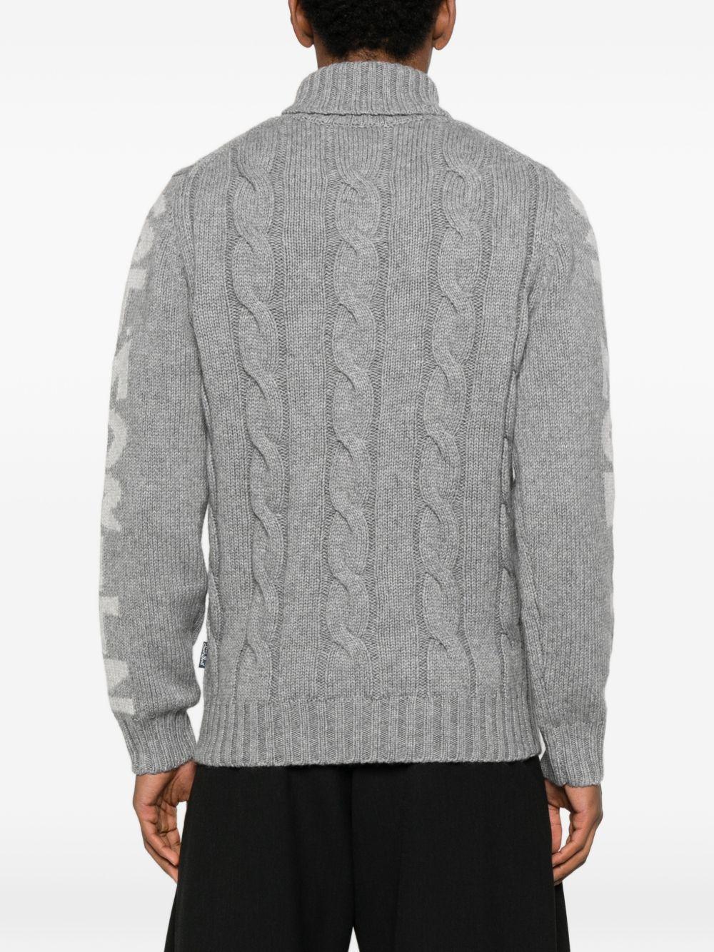 Maglione grigio mélange a collo alto 