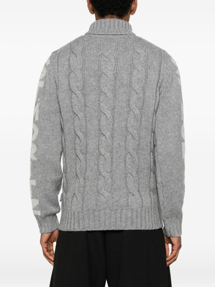 Maglione grigio mélange a collo alto 