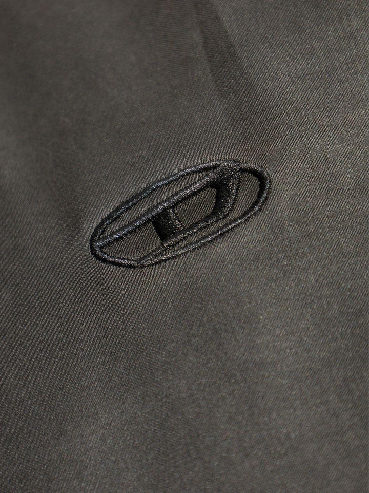 Camicia con logo ricamato grigio 
