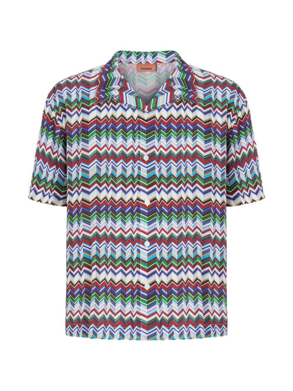 Camicia con stampa a zigzag dark 