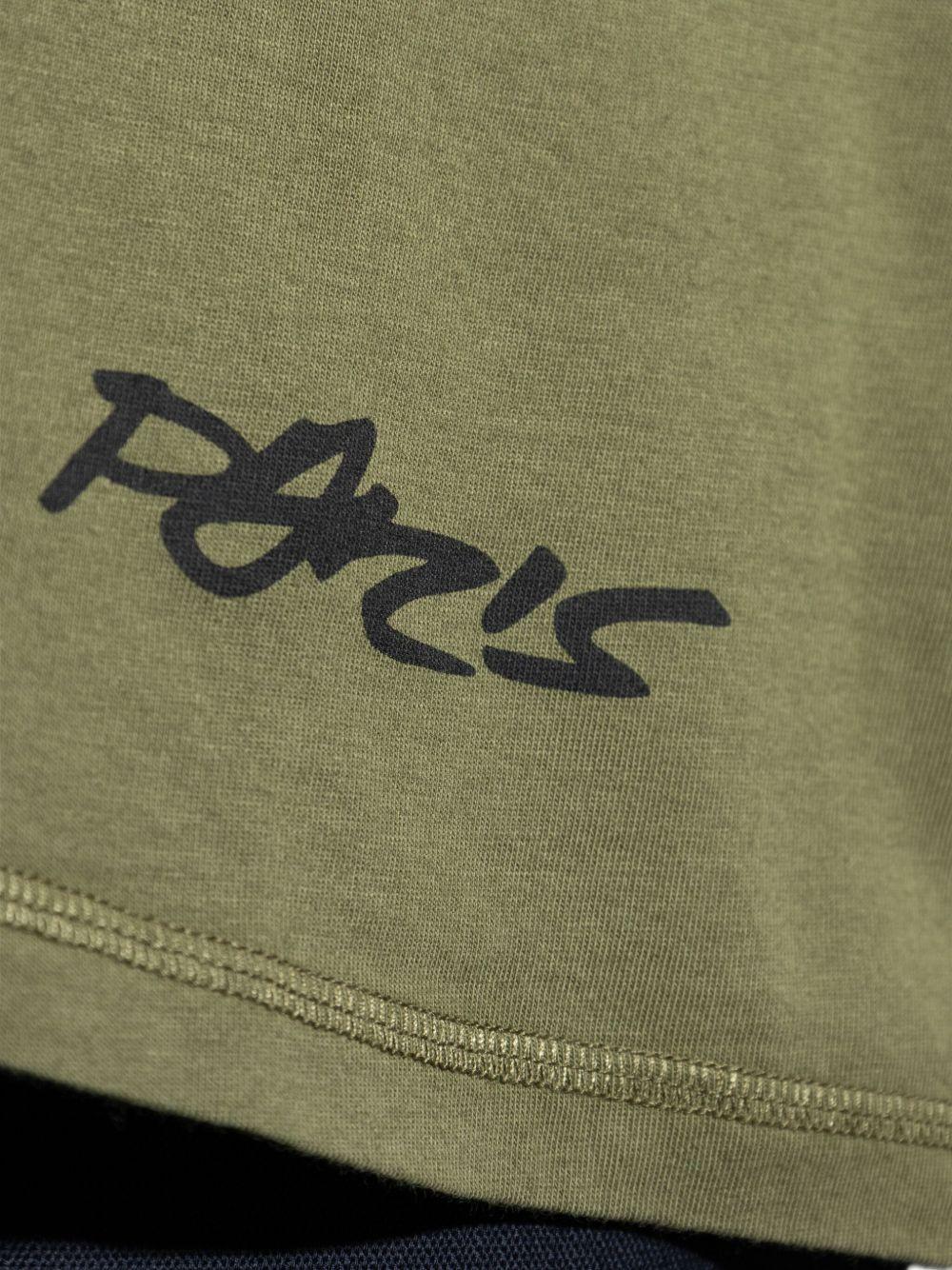T-shirt kaki in cotone biologico con logo 