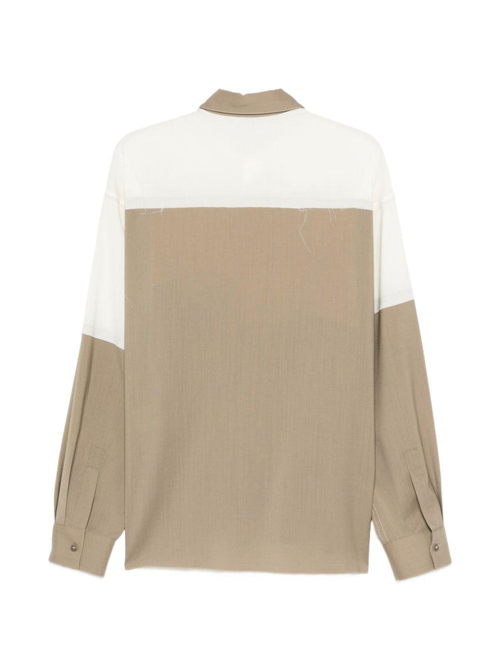 Camicia Richard bianco/beige color-block 