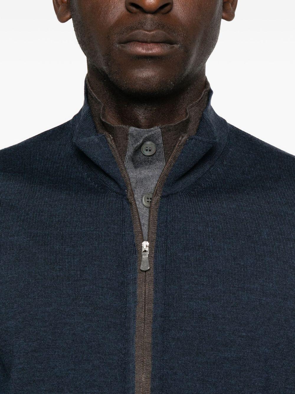 Cardigan con zip blu scuro 