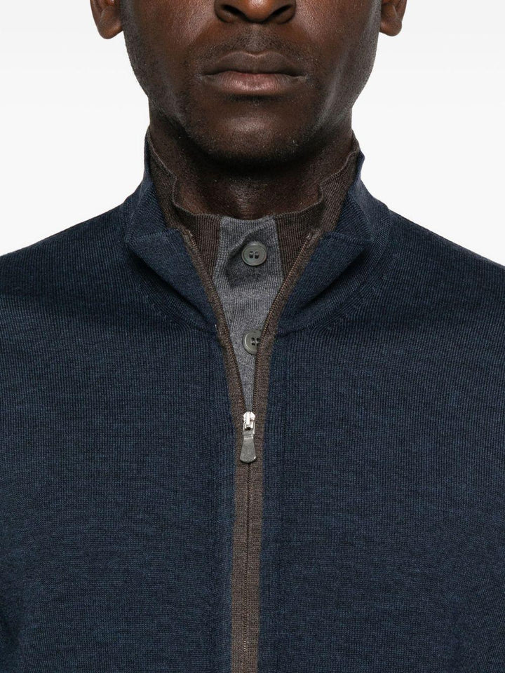 Cardigan con zip blu scuro 