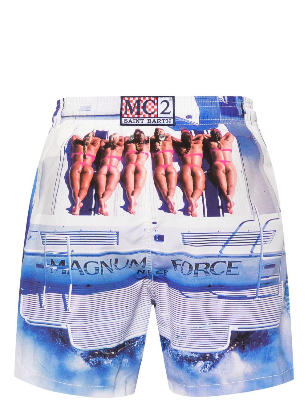 Costume da bagno bianco con stampa 
